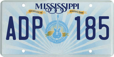 MS license plate ADP185