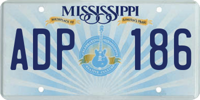 MS license plate ADP186