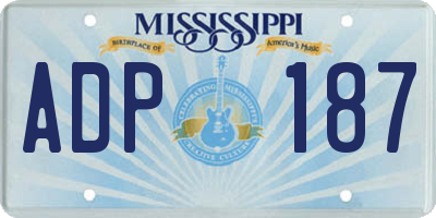 MS license plate ADP187
