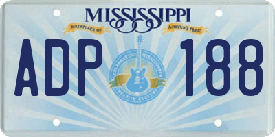 MS license plate ADP188