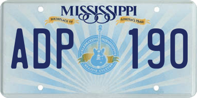 MS license plate ADP190