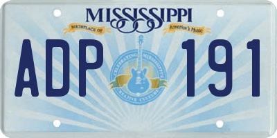 MS license plate ADP191