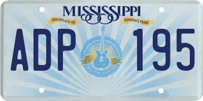 MS license plate ADP195