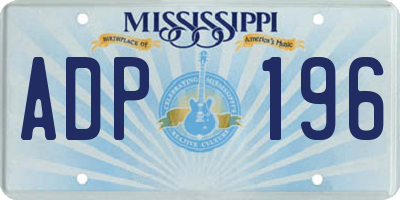 MS license plate ADP196