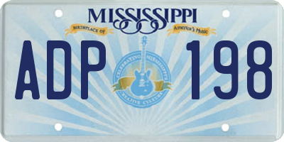 MS license plate ADP198