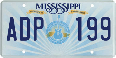 MS license plate ADP199