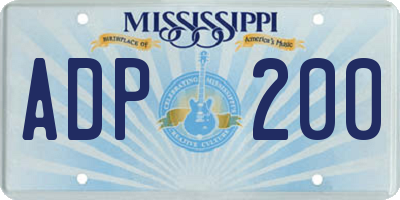 MS license plate ADP200