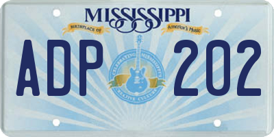 MS license plate ADP202