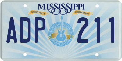 MS license plate ADP211