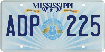 MS license plate ADP225