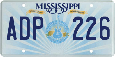 MS license plate ADP226