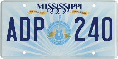 MS license plate ADP240