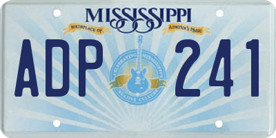 MS license plate ADP241