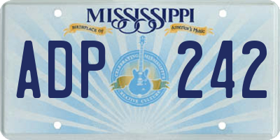 MS license plate ADP242
