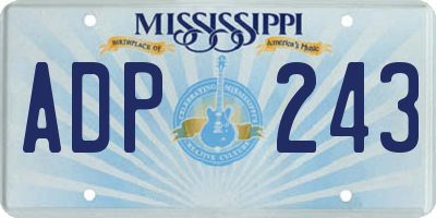 MS license plate ADP243