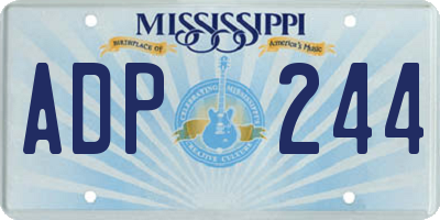 MS license plate ADP244