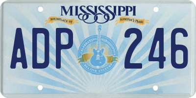 MS license plate ADP246