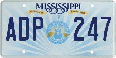 MS license plate ADP247