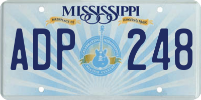 MS license plate ADP248