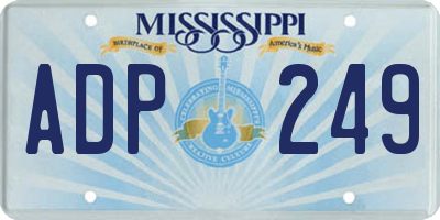 MS license plate ADP249