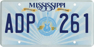 MS license plate ADP261