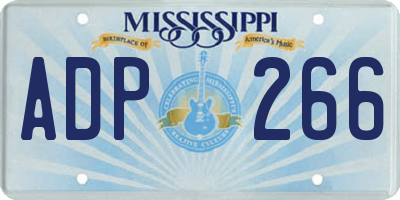 MS license plate ADP266