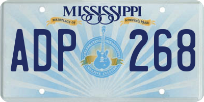 MS license plate ADP268