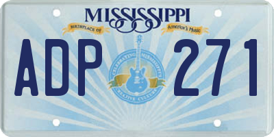 MS license plate ADP271
