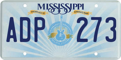 MS license plate ADP273
