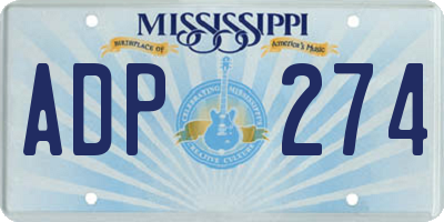 MS license plate ADP274