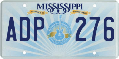 MS license plate ADP276