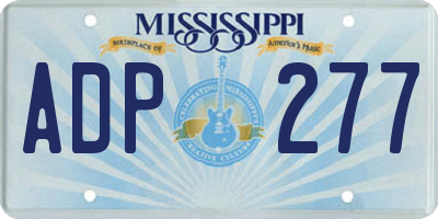 MS license plate ADP277