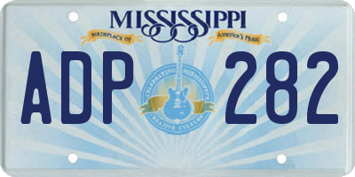 MS license plate ADP282