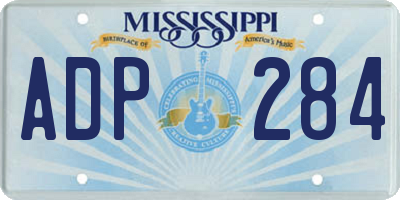 MS license plate ADP284