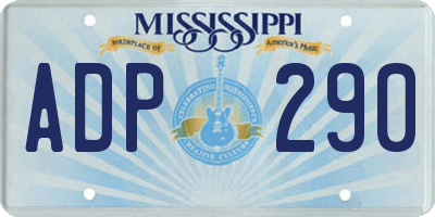 MS license plate ADP290