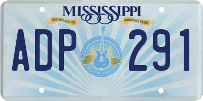MS license plate ADP291