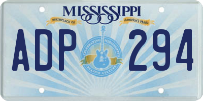 MS license plate ADP294
