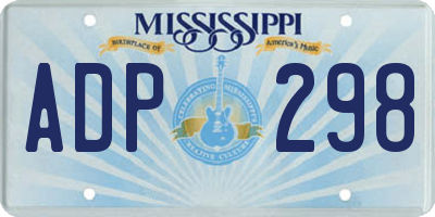 MS license plate ADP298