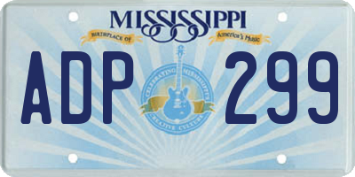 MS license plate ADP299