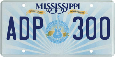 MS license plate ADP300