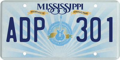 MS license plate ADP301