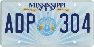 MS license plate ADP304