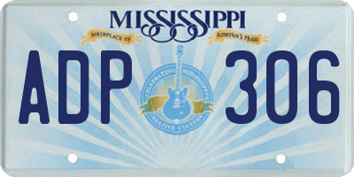 MS license plate ADP306