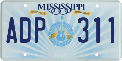 MS license plate ADP311