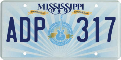 MS license plate ADP317