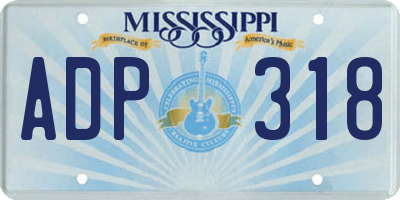 MS license plate ADP318