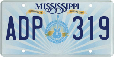 MS license plate ADP319