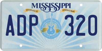 MS license plate ADP320