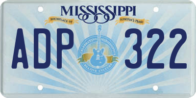 MS license plate ADP322