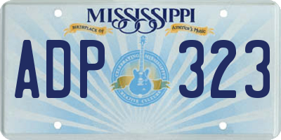 MS license plate ADP323